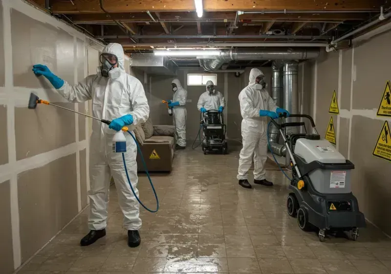 Basement Moisture Removal and Structural Drying process in Escanaba, MI